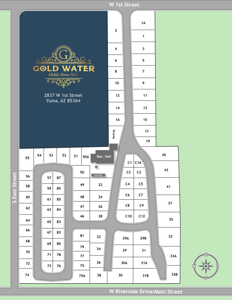 Resort Map | 55+ RV Park| Senior RV Park | Goldwater Estates | Yuma, AZ